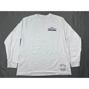 Mitchell & Ness Shirt Men Large White Graphic Print Fanatics Fest 40/40 Club NYC